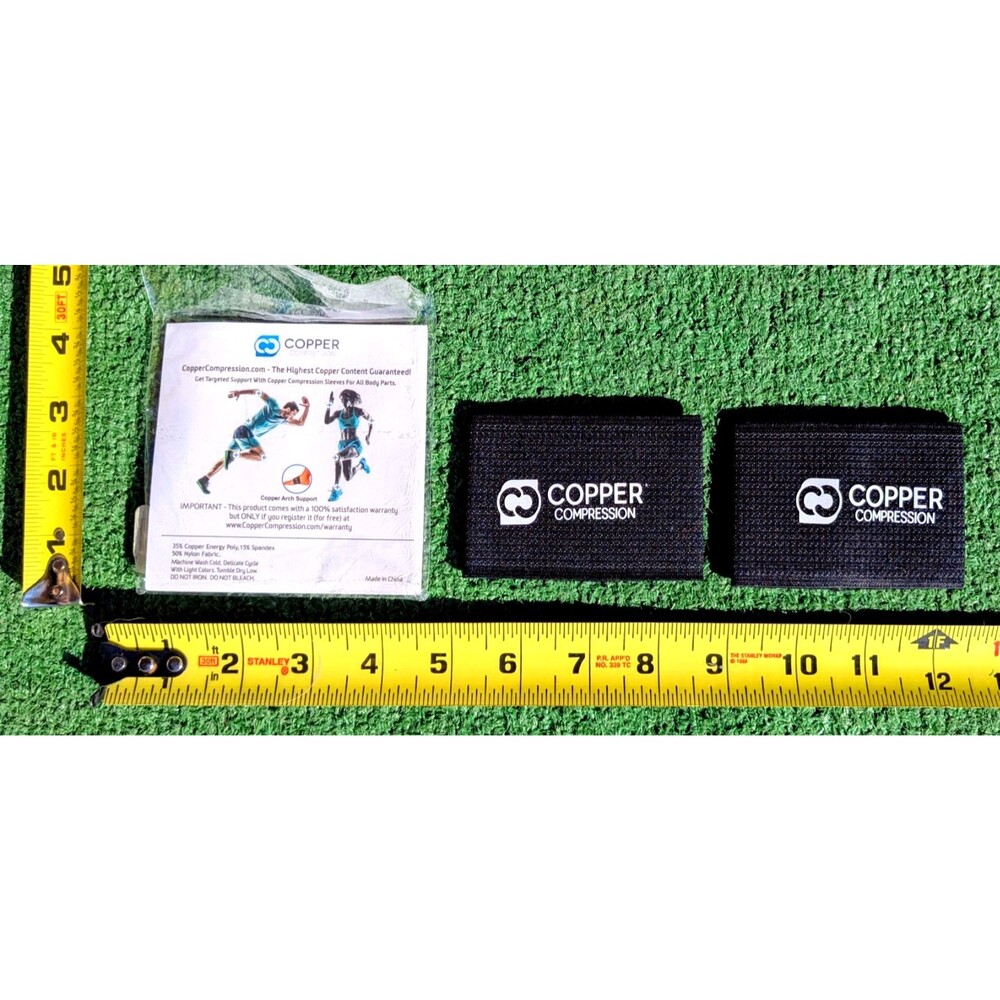 Copper Targeted Compression Padded Foot Arch Unisex Support Sleeves Pair Set NIP
